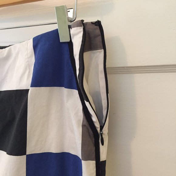 Golftini "Hollywood Squares" blue black white cotton stretch skort - size 2 - Picture 8 of 12